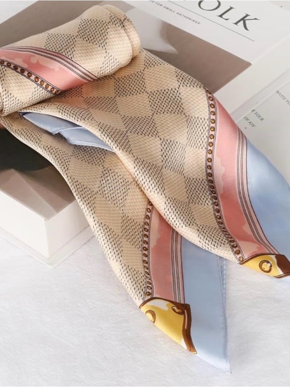 Silk Satin Head Scarf for Women Hair Bandana Hair Scarf Wrap Neck Scarf - Picture 5 of 6